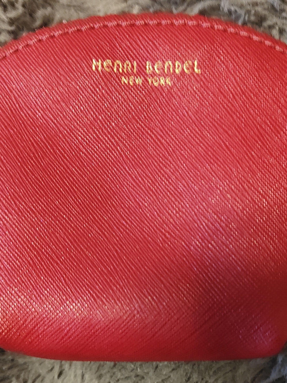 Henri Bendel Red Saffiano Leather Coin /Card Pouch